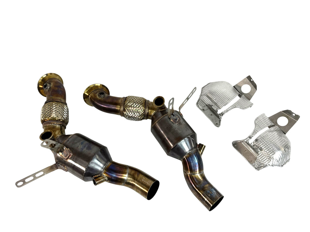 FERRARI F8  INCONEL REAR X PIPE EXHAUST / 200 SPORT CATS by BROOKE RACING