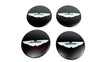 Load image into Gallery viewer, ASTON MARTIN WHEEL CENTRE CAPS MATTE BLACK/ GREEN INLAY HY53-1A096-CA