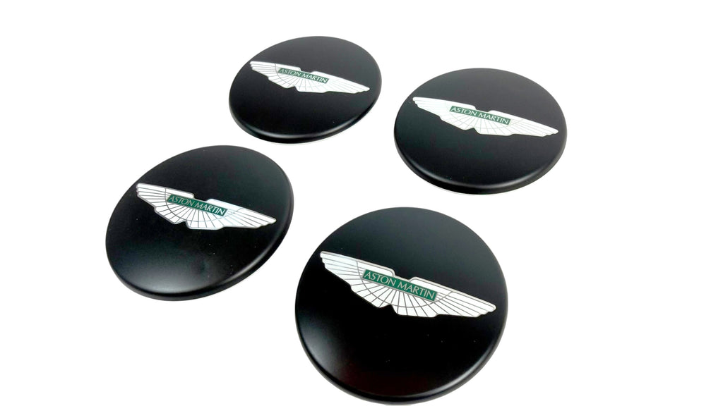 ASTON MARTIN WHEEL CENTRE CAPS MATTE BLACK/ GREEN INLAY HY53-1A096-CA