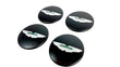 Load image into Gallery viewer, ASTON MARTIN WHEEL CENTRE CAPS MATTE BLACK/ GREEN INLAY HY53-1A096-CA