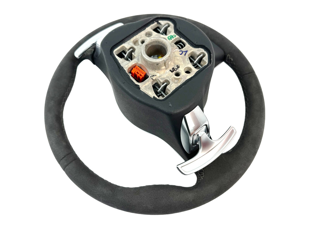 PORSCHE 991.1 GT3 ALCANTARA STEERING WHEEL GREY WITH AIRBAG COMPLETE