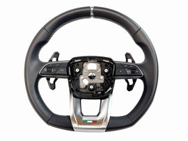 LAMBORGHINI URUS LEATHER STEERING WHEEL - BLACK/ WHITE STITCH 4ML419091