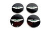 Load image into Gallery viewer, ASTON MARTIN WHEEL CENTRE CAPS GLOSS BLACK/ GREEN INLAY HY53-1A096-AA-PK