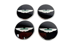 ASTON MARTIN WHEEL CENTRE CAPS GLOSS BLACK/ GREEN INLAY HY53-1A096-AA-PK