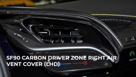 FERRARI SF90 CARBON DRIVER ZONE  RIGHT AIRVENT SURROUND BEZEL - LHD