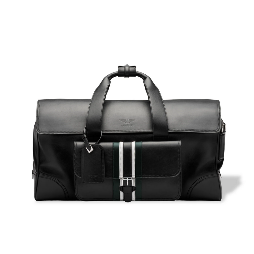 BENTLEY WEEKENDER LEATHER BAG - BLACK/ GREEN BL2200