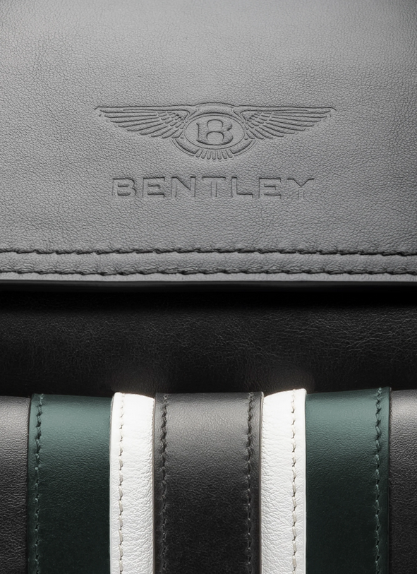BENTLEY WEEKENDER LEATHER BAG - BLACK/ GREEN BL2200