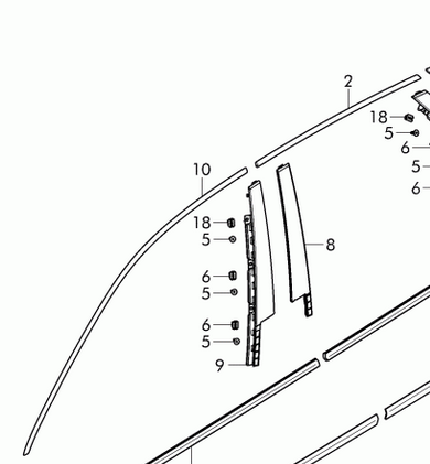 BENTLEY BENTAYGA  (2015+) TRIM FOR DOOR WINDOW FRAME 36A853985A