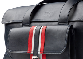 BENTLEY WEEKENDER LEATHER BAG - DARK SAPPHIRE/ RED BL1918