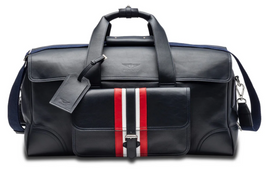 BENTLEY WEEKENDER LEATHER BAG - DARK SAPPHIRE/ RED BL1918