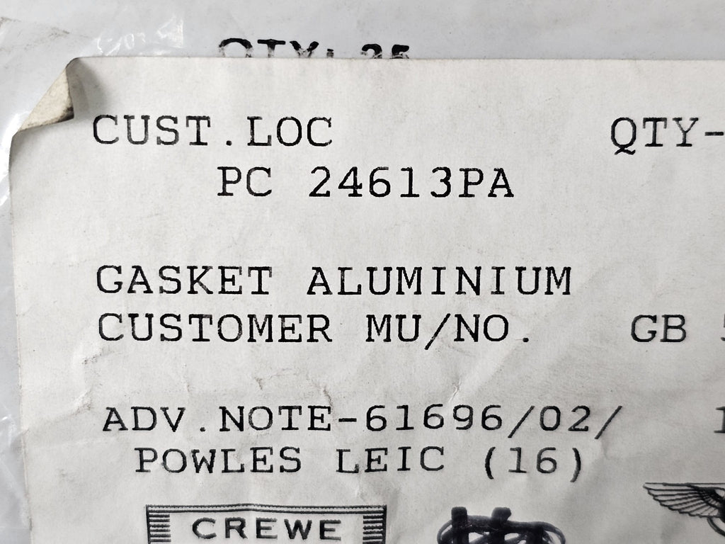BENTLEY GASKET ALUMINIUM PC24613PA