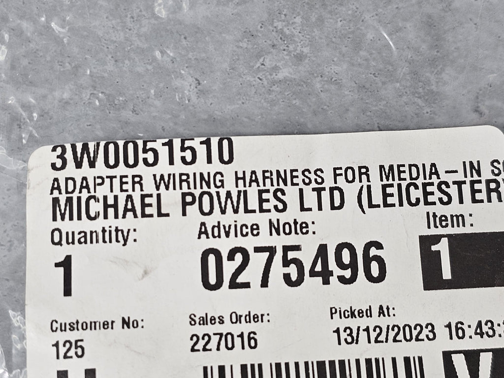 ADAPTER BENTLEY WIRING SET FOR, MULTIMEDIA INTERFACE BOX 'MDI' 3W0051510