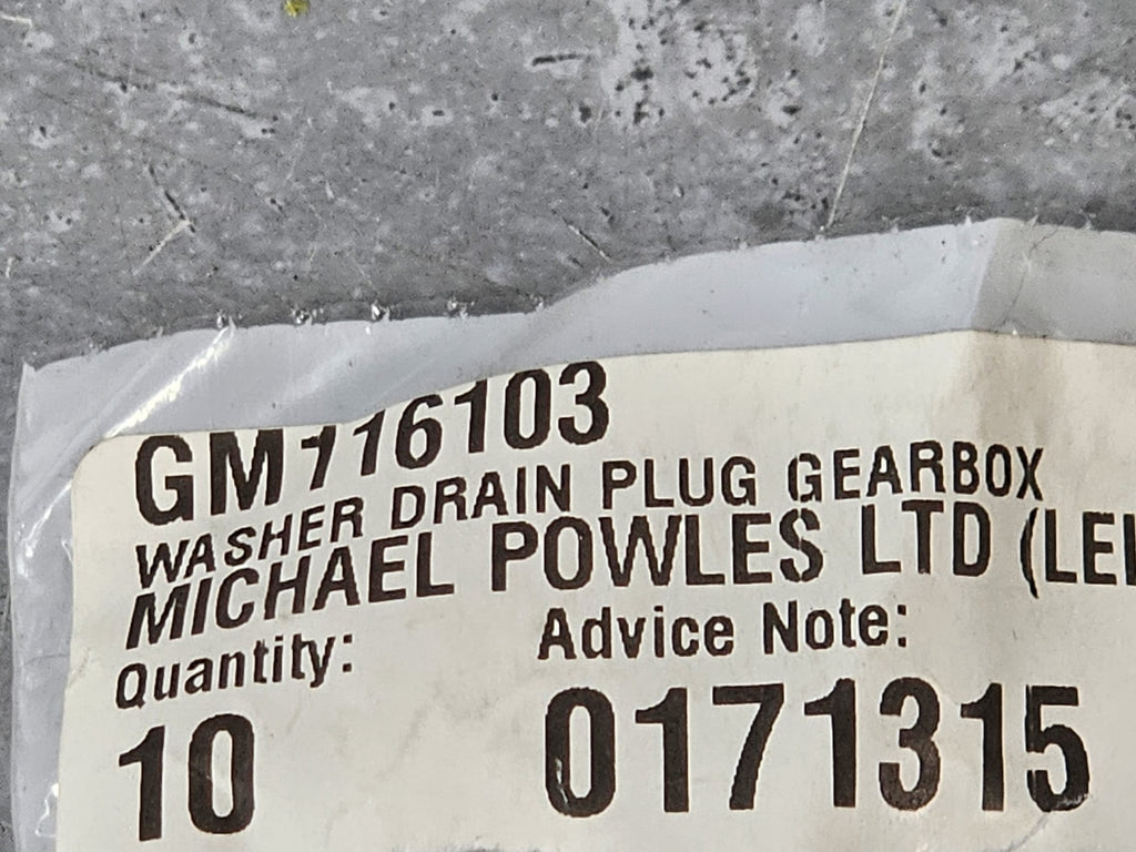 BENTLEY WASHER GEARBOX SUMP DRAIN PLUG GM116103