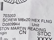 Load image into Gallery viewer, ASTON MARTIN HEX FLANGE HEAD SCREW M6 X 20MM  703203