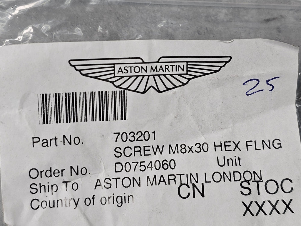 ASTON MARTIN SCREW M8X30 HEX FLANGE 703201