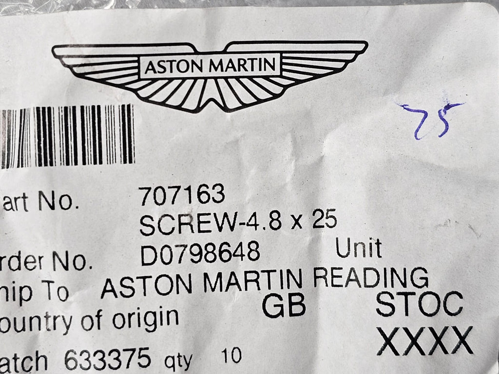 ASTON MARTIN SCREW AND WASHER M4X16 PAN 707623