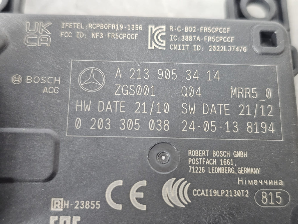 MERCEDES BENZ RADAR SENSOR A2139053414