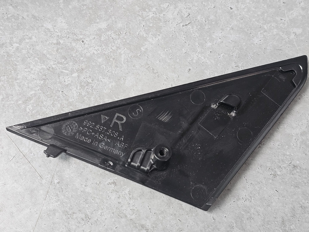 PORSCHE 992 COVER RIGHT GLASS CHANNEL MATT BLACK 992837308A