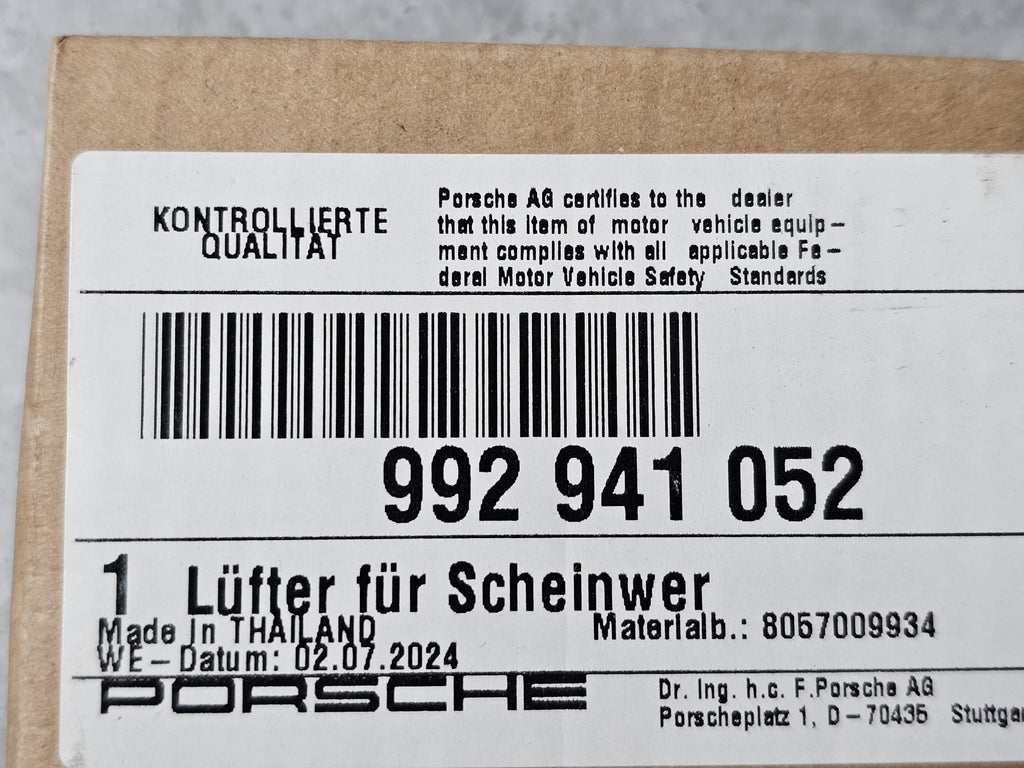 PORSCHE FAN FOR HEADLIGHTS 992941052