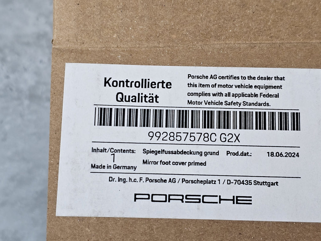 PORSCHE 992 DOOR MIRROR BASE PRIMED 992857578CG2X