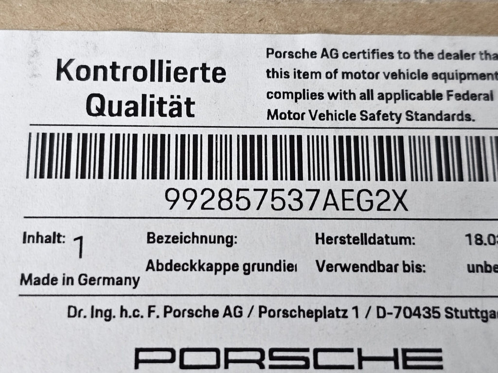 PORSCHE 992, TAYCAN LOWER WING MIRROR COVER LH 992857537AEG2X