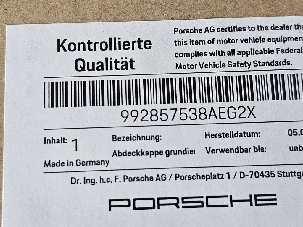 PORSCHE 992, TAYCAN LOWER WING MIRROR COVER RH 992857538AEG2X