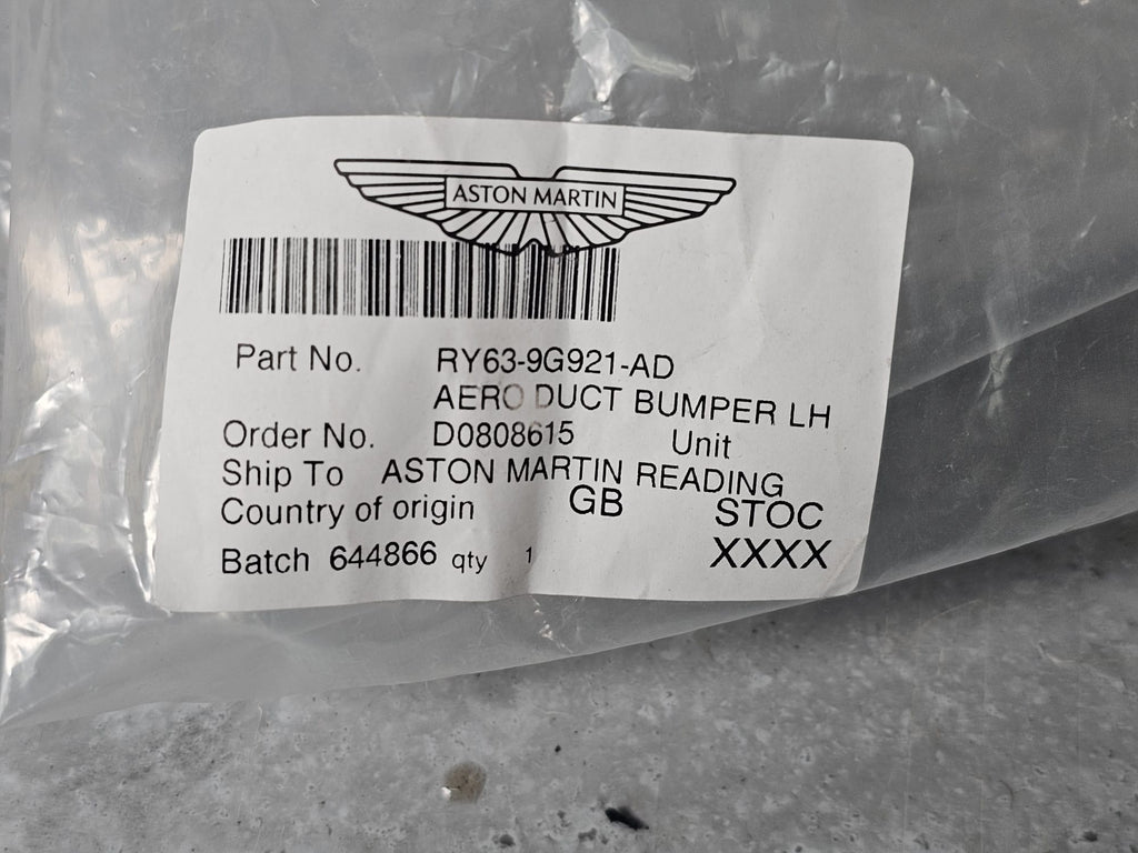 ASTON MARTIN AERO DUCT BUMPER LH RY63-9G921-A