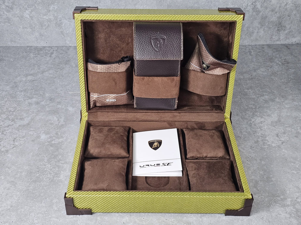 LAMBORGHINI URUS SE WELCOME KIT CAR FRAGRANCE BOX GLOVES WITH BAG