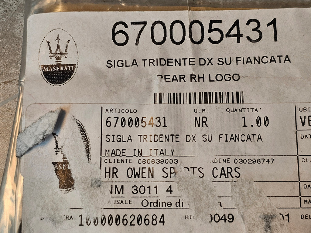 MASERATI RH TRIDENT BADGE 670005431