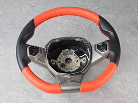 LAMBORGHINI AVENTADOR LEATHER STEERING WHEEL ORANGE & BLACK 470419091