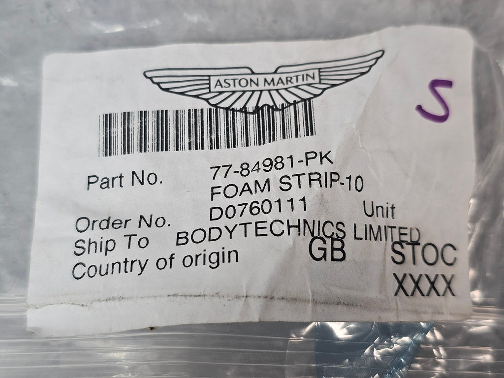 ASTON MARTIN ANTI-RATTLE FOAM STRIP-10 77-84981-PK
