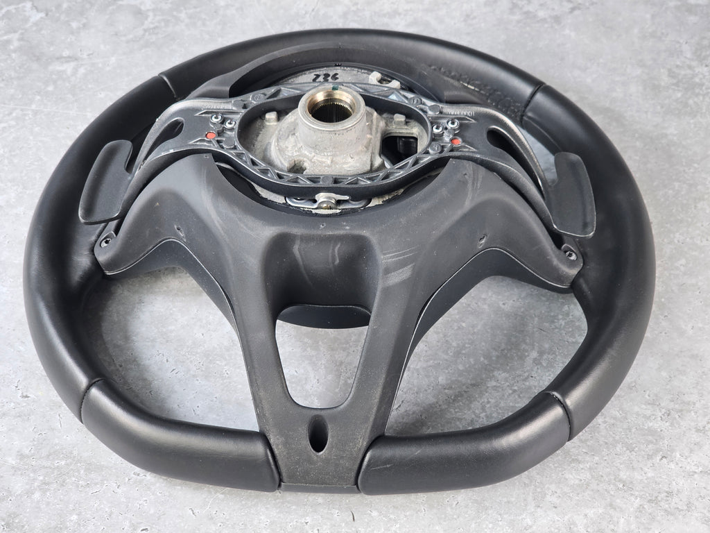 MCLAREN 570 PADDLE SHIFT STEERING WHEEL SMOOTH BLACK LEATHER 13N1128CP-13055SW