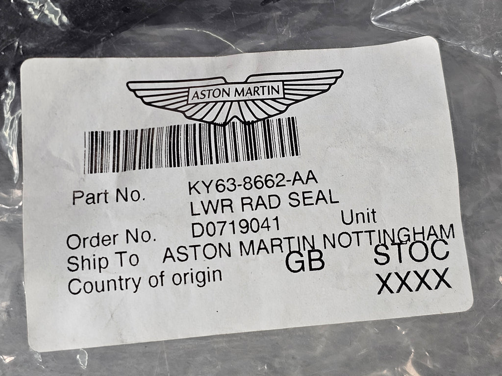 ASTON MARTIN LOWER RADIATOR SEAL KY63-8662-AA