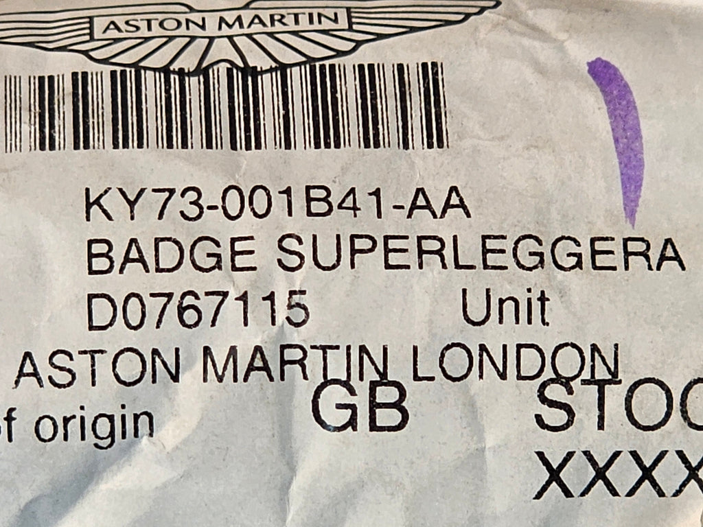 ASTON MARTIN DBS SUPERLEGGERA CHROME BADGE KY73-001B41-AA