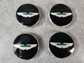 ASTON MARTIN BLACK WHEEL CENTER CAPS SET OF 4  HY53-1A096
