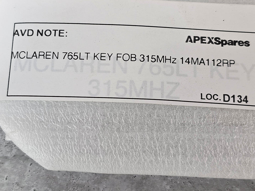 MCLAREN 765LT KEY FOB SET 315MHZ  14MA112RP