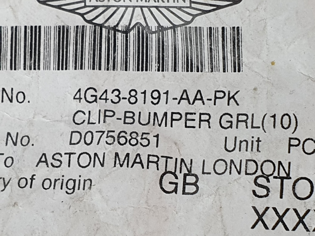 ASTON MARTIN FRONT BUMPER CLIPS (PACK OF 10) 4G43-8191-AA-PK
