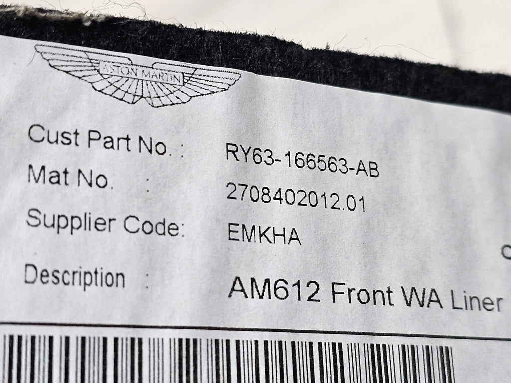 ASTON MARTIN VANTAGE FRONT WHEEL ARCH LINER FRONT LEFT SIDE  RY63-166563-AB