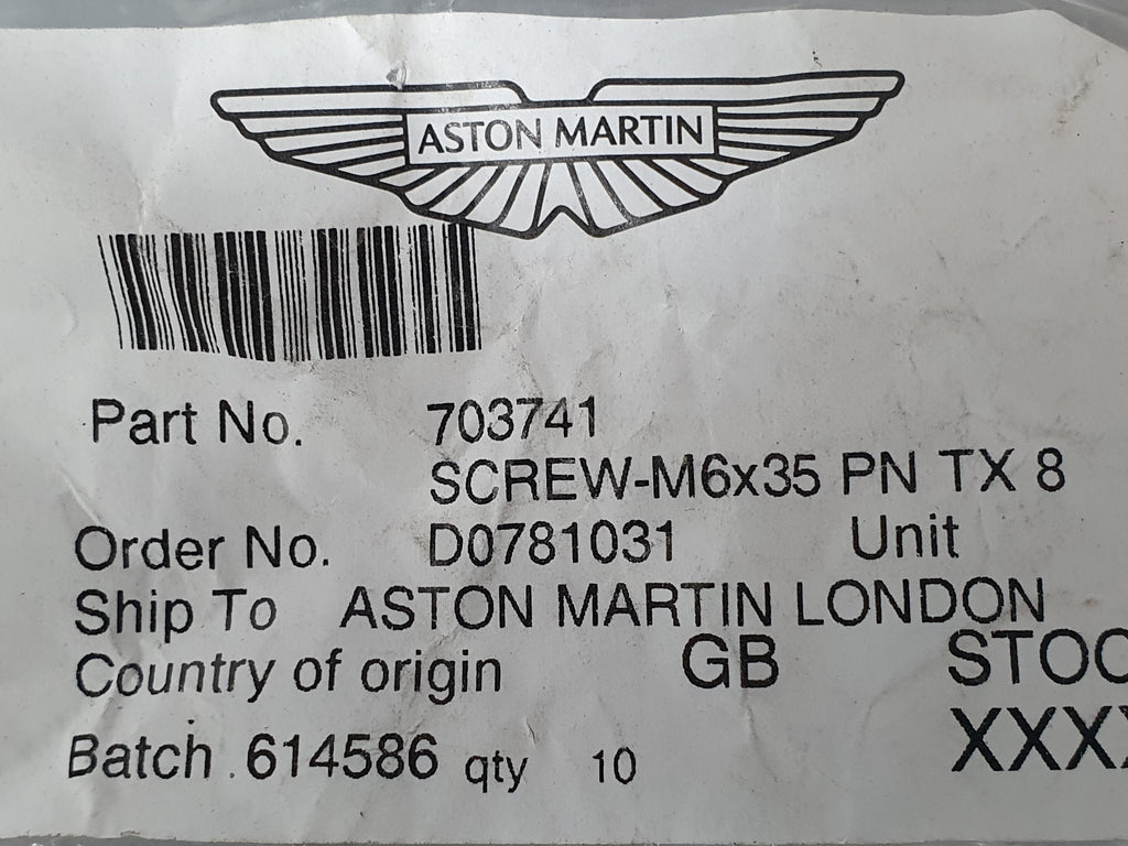 ASTON MARTIN SCREW-M6X35 PN TX 8 703741