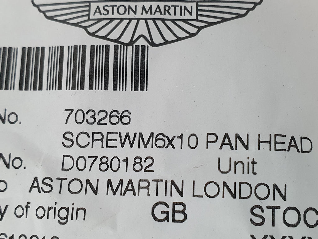 ASTON MARTIN SCREW M6X10 PAN HEAD 703266