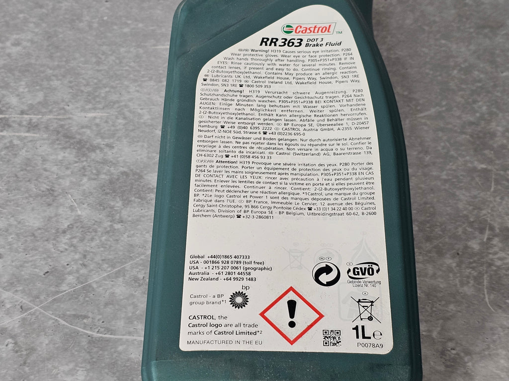 CASTROL RR363 BRAKE FLUID (1LITRE BOTTLE) RR363L1A