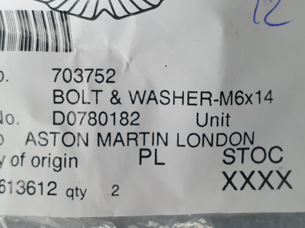 ASTON MARTIN BOLT & WASHER-M6X14 703752