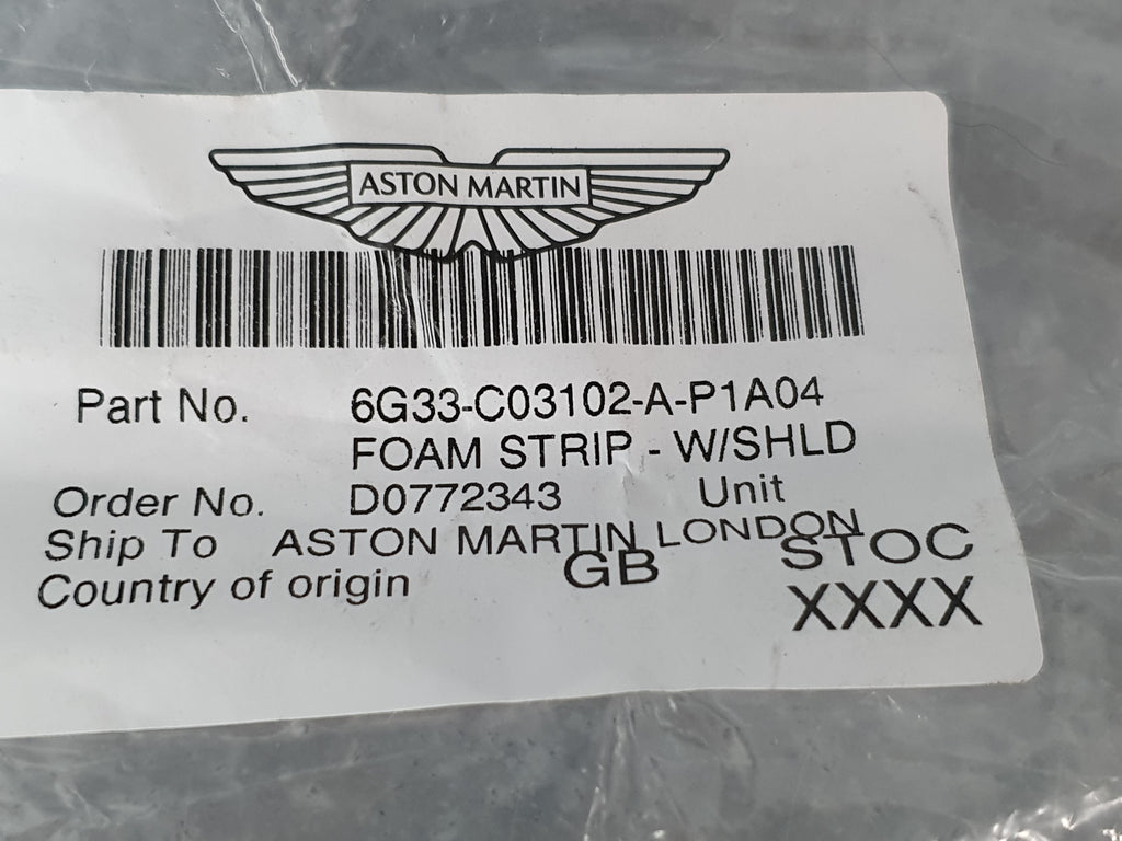 ASTON MARTIN FOAM STRIP FRONT WINDSHIELD 6G33-C03102-A-P1A04