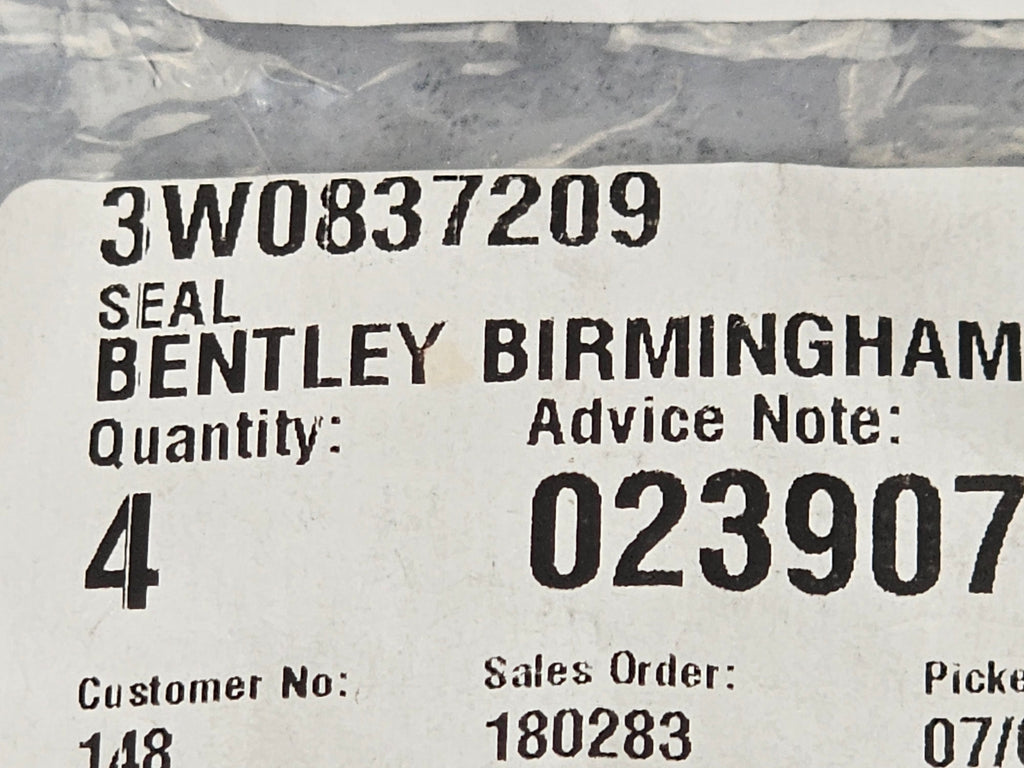 BENTLEY CONTINENTAL FLYING SPUR, CONTINENTAL GT, CONTINENTAL GTC GASKET, DOOR HANDLE, OUTER 3W0837209