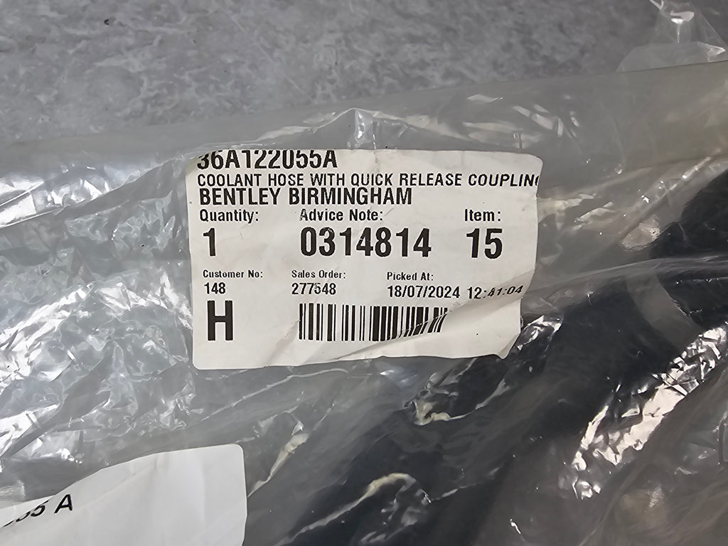 BENTLEY BENTAYGA COOLANT HOSE WITH QUICK RELEASE COUPLING 36A122055A