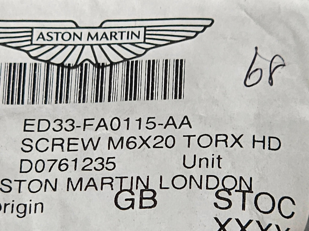 ASTON MARTIN SCREW M6X20 TORX HEAD ED33-FA0115-AA