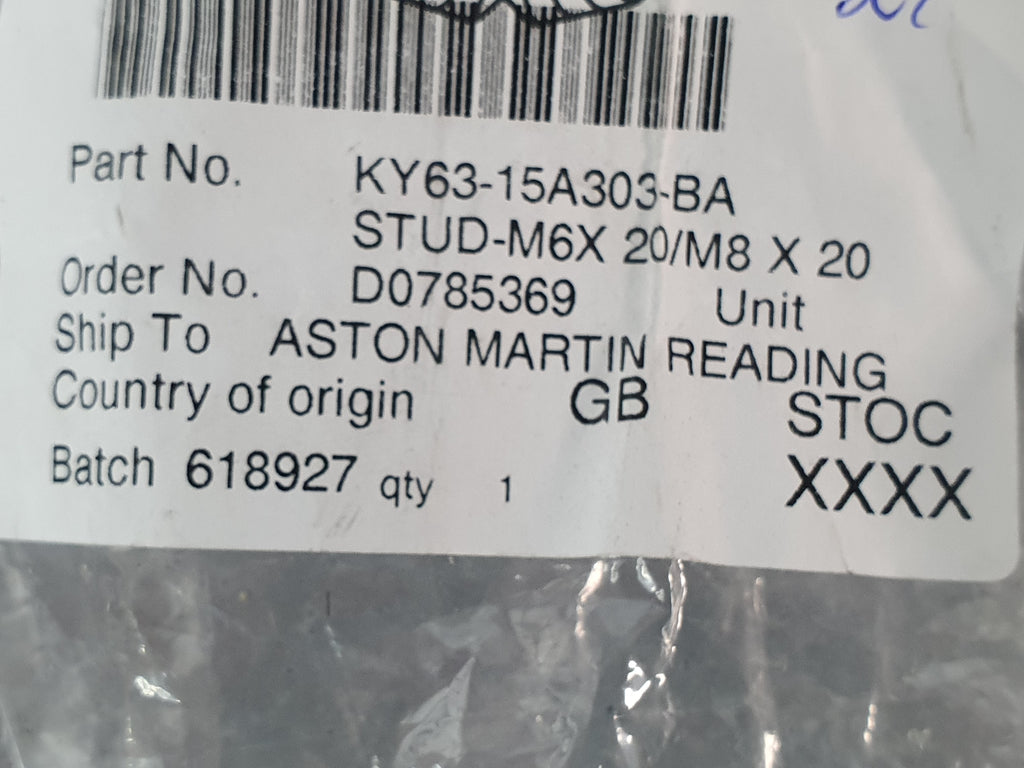 ASTON MARTIN 2019 VANTAGE HEADLAMP ADJUSTER STUD M6 X 20 KY63-15A303-BA