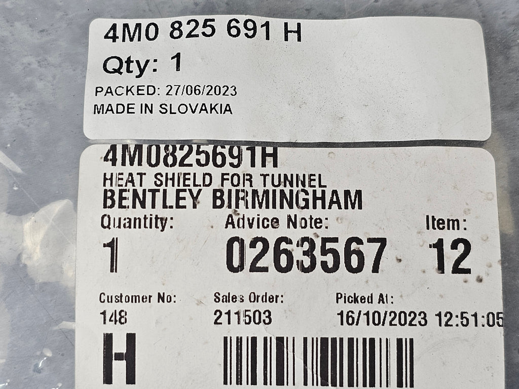 BENTLEY BENTAYGA HEATSHIELD 4M0825691H