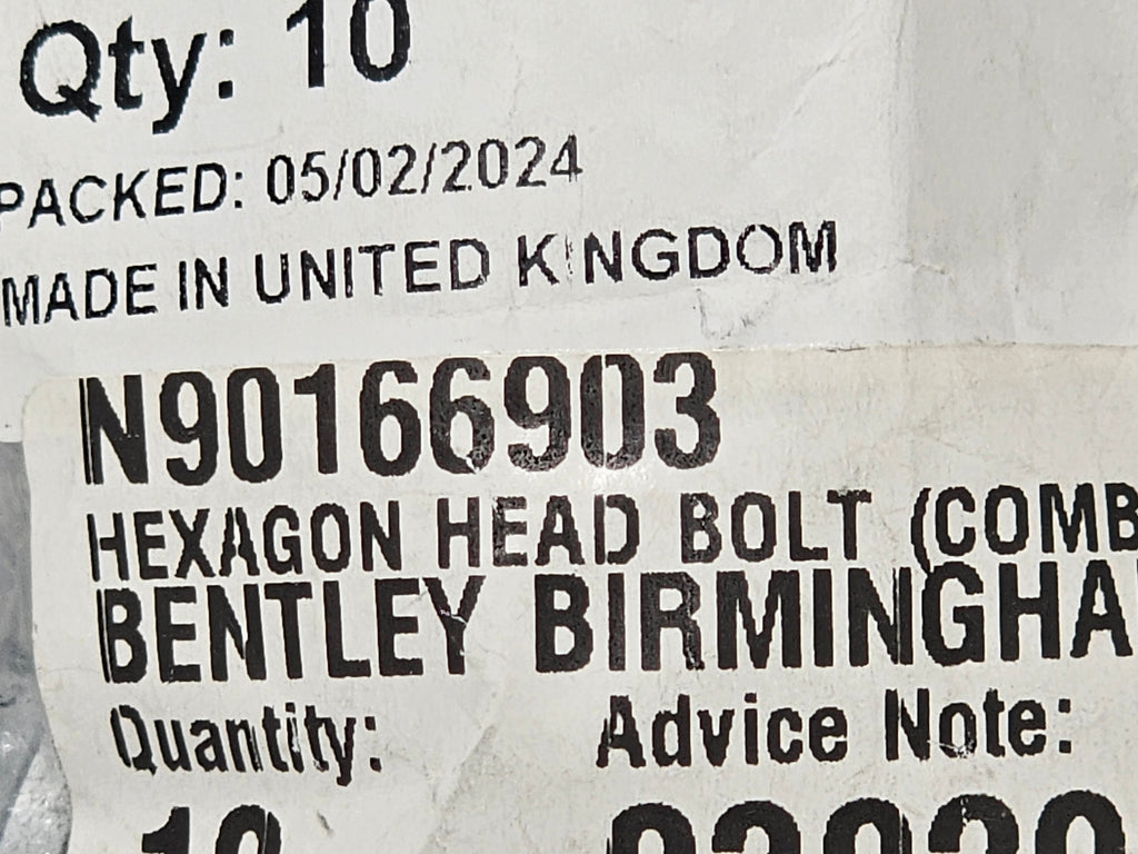 BENTLEY CONTINENTAL HEXAGON HEAD BOLT (COMBI) N90166903