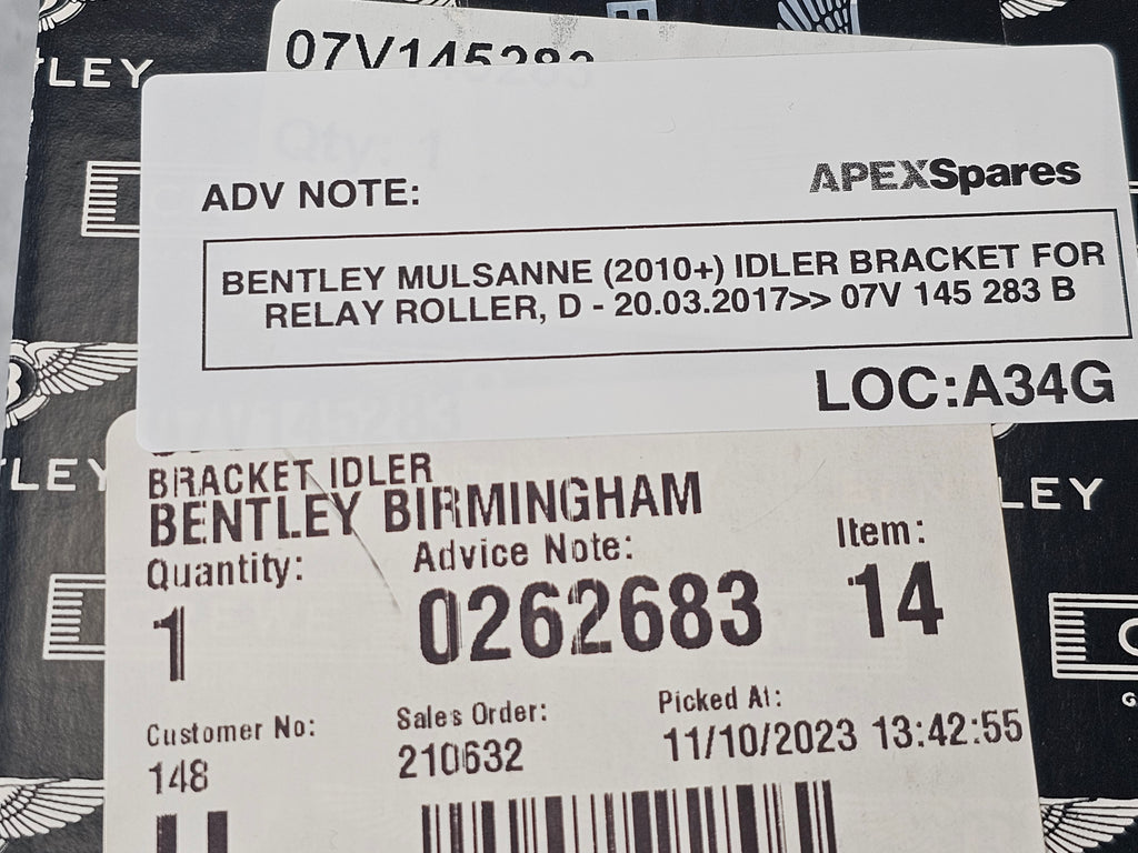 BENTLEY MULSANNE (2010+) IDLER BRACKET FOR RELAY ROLLER, D - 20.03.2017>> 07V 145 283 B